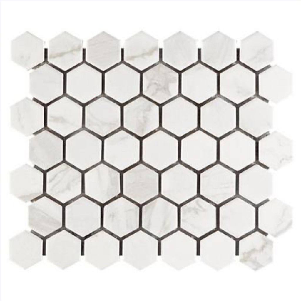 Marble Art 1.5 in Hexagon Ceramic Mosaic