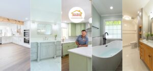 Home remodel contractor completed kitchen and bathroom renovations.